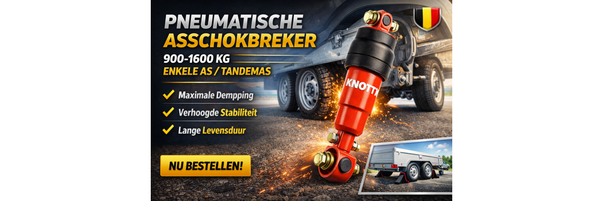 Pneumatische asschokbreker rood 900–1600 kg: maximale stabiliteit voor enkelas en tandemas aanhangwagens - Asschokbreker pneumatisch rood 900–1600 kg | Voor enkelas &amp; tandemas aanhangwagens | AFATEK België