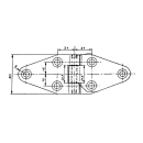 Universeel scharnier, verzinkt, lengte 70/70 mm
