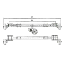 Akselbremset, 1400 kg A = 1300-2000mm C = 1750-2450mm