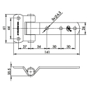 SPP - bisagra para puerta, ZW-02.106, 141 mm