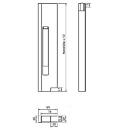 Aluminium slot met stop 400 mm hoog, links