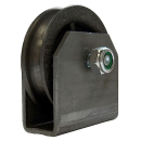 Wire rope pulley with weld-on bracket