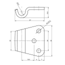 Modholder krumt, galvaniseret