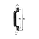 Handgriff Lochabstand 250 mm schwarz Gummi