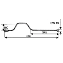 Boring crank lengte 665 mm, sleutelwijdte 19 mm