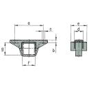 AL-KO steunbeugel voor klemming F / G: 120 x 160, A220 B25 C17 D60 E120