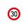 Snelheidsbord PVC-folie rood / wit 30 km / u