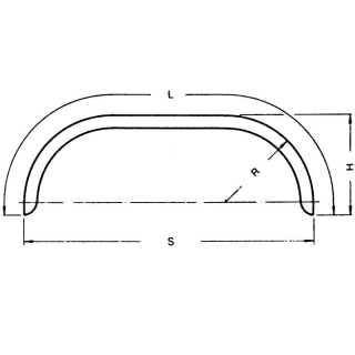 Dubbelassig spatbord profiel 12/40 B220 R375 L1980 S1550 H375