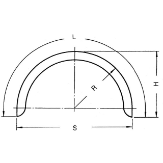 Enkele as spatbordprofiel 40 B220 R375 L1210 S750 H390