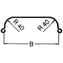 Enkele as spatbordprofiel 40 B220 R375 L1210 S750 H390