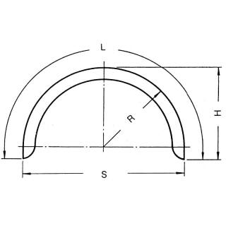Enkelassig spatbordprofiel 12/40 B180 R250 L800 S500 H250