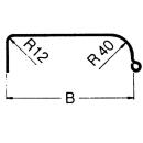 Enkelassig spatbordprofiel 12/40 vierkant B190 L1060 S660 H340