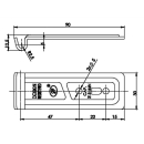 SPP - toonbankhouder, Z-06, 90 mm, verzinkt