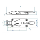 SPP - tongvergrendeling, ZB-09, 267 mm, vlakke beugel, gegalvaniseerd