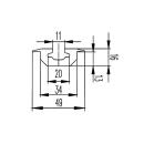Airline sjorrail alu L 2998 mm geboord, B 49 mm, H 16 mm