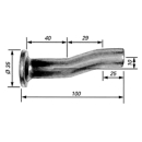 Pendelbout met afschuining, 18 x 130 mm, om te lassen, gebogen