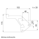 Bullone oscillante destro, 155 mm, da avvitare