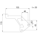 Pendelbolzen links, 155 mm, zum Anschrauben