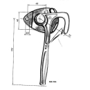 Angle lever lock size 1, length 180 mm, right-hand design...