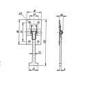 Soporte de puerta, pieza de gancho con pieza en T, 122 mm