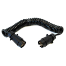 Spiral cable, 7-pin, straight, 3 m cable, with 2 plastic...