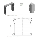 Lid corner 200 mm high, gray, plastic for the ALU lid...