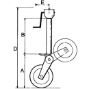 Steunwiel voor boerenwagen halfautomatisch aangezogen 2000 kg