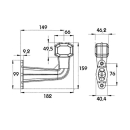 Lampa obrysowa Superpoint LED czerwona / biala zagieta 90...