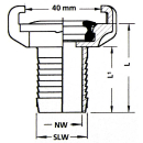 Waterslangfitting met slangaansluiting