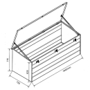 Transportkist van verzinkt plaatstaal L1840 x W730 x H1 = 630 x H2 = 715