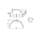 De Haan - spatbord voor enkelasser HR 2286, H 2214/12, B 220 / S 860 mm