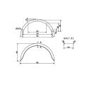 De Haan - spatbord voor enkelasser modellen HR 2486, H 2414/12, B 240 / S 860 mm