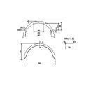 De Haan - spatbord voor enkele as HR 2080, H 2013/12, W 200 / S 800 mm