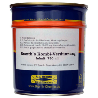 BRANTHs Combi Thinner 0,75 liter - snelle verdamping