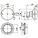 Mistachterlicht, SN 710-W, helder glas, centrale stekker, haaks