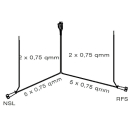 Kabelset 10 meter met PVC connector, 13-polig met uitgang voor DC aansluiting.